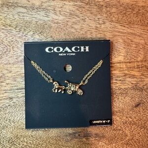 Coach Gold horse and Carriage Necklace